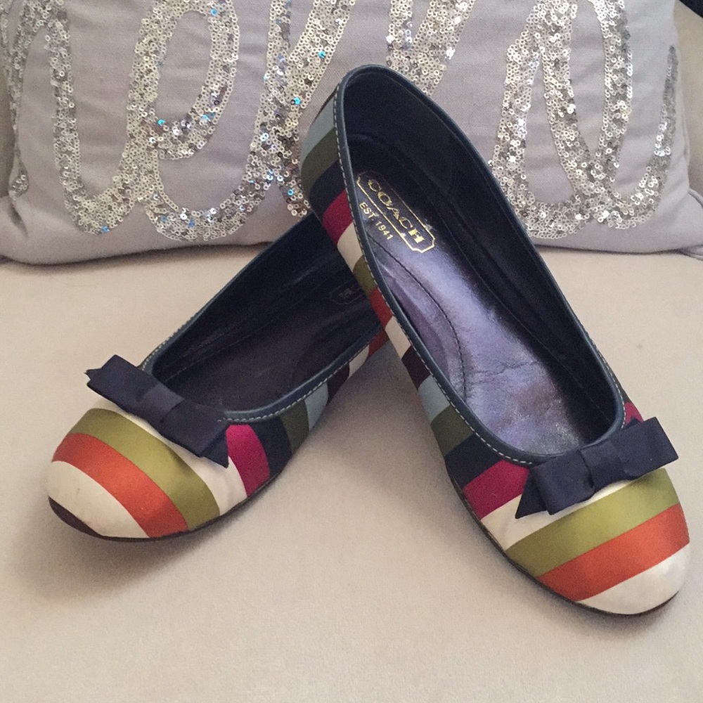 RARE Satin Fabric  COACH flats